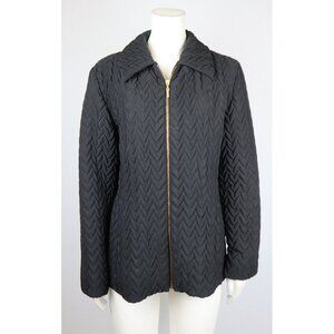 WOMEN'S BLACK QUILTED JACKET COAT - PORTRAIT - SIZE PM
